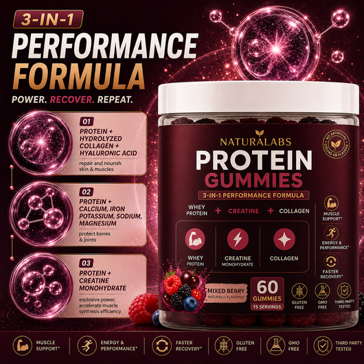 NaturaLabs 3 in 1 Protein Gummies